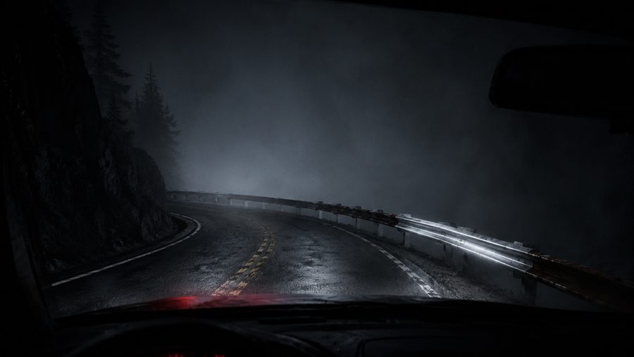 Concept art of the cliff road above Saint's End