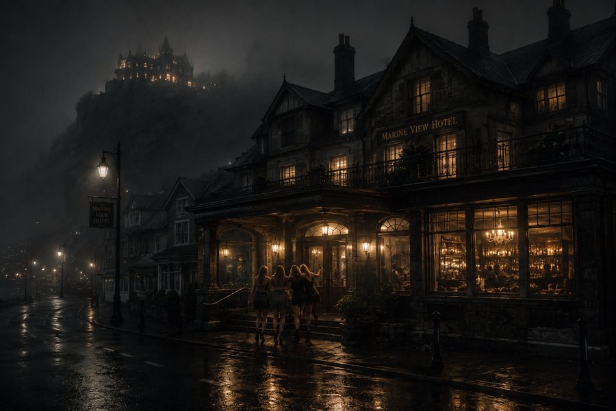 Concept art of the hotel in Saint's End
